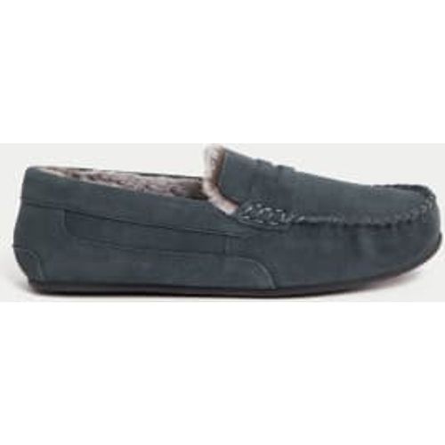 Mens Suede Slippers with Freshfeet™ - - M&S Collection - Modalova