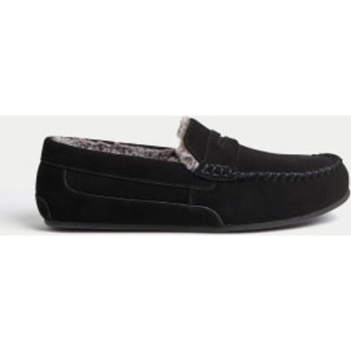 Mens Suede Slippers with Freshfeet™ - /, / - M&S Collection - Modalova