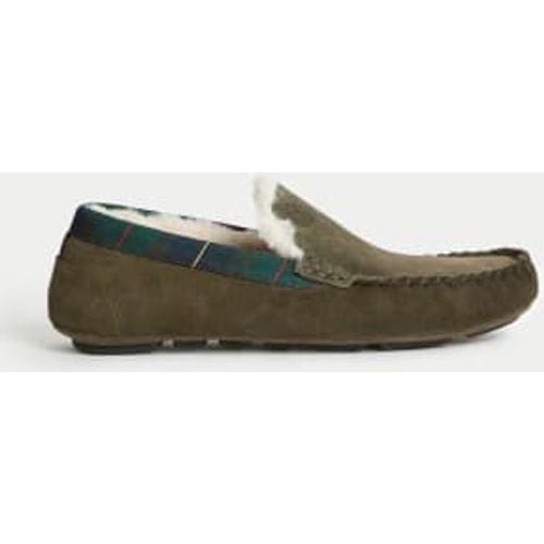 Mens Checked Suede Moccasin Slippers - - M&S Collection - Modalova