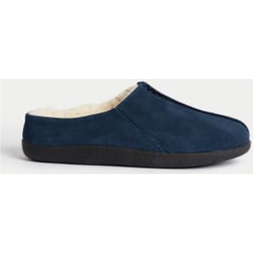 Mens Suede Fleece Lined Mule Slippers - - Autograph - Modalova