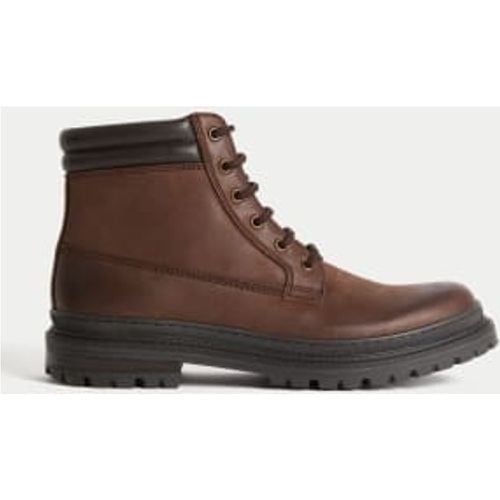 Mens Leather Cleated Sole Boots - - M&S Collection - Modalova