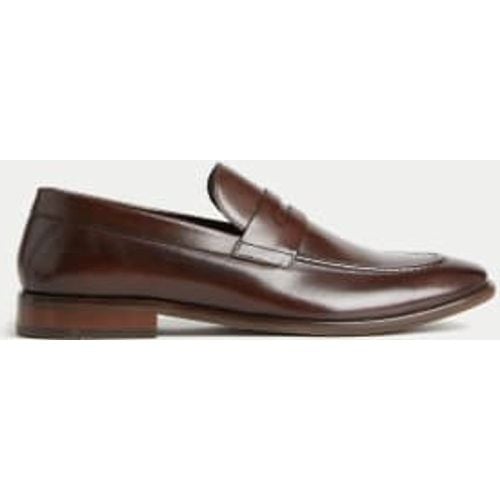 Mens Leather Saddle Slip-On Loafers - - M&S Collection - Modalova