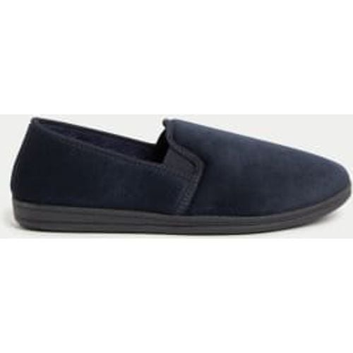 Mens Velour Slippers with Freshfeet™ - - M&S Collection - Modalova