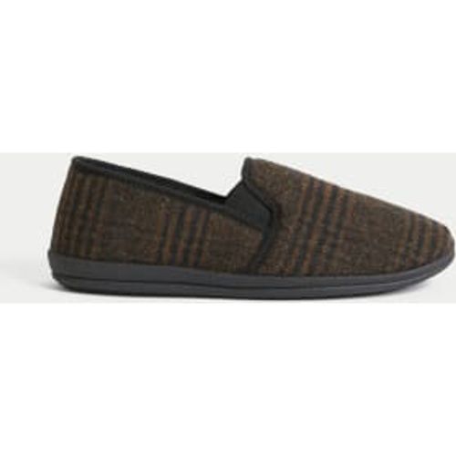 Mens Checked Slippers with Freshfeet™ - - M&S Collection - Modalova