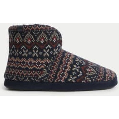 Mens Fair Isle Slipper Boots with Freshfeet™ - - M&S Collection - Modalova