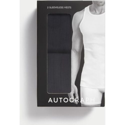 Mens 2pk Supima® Cotton Drop Needle Sleeveless Vest Box - - Autograph - Modalova