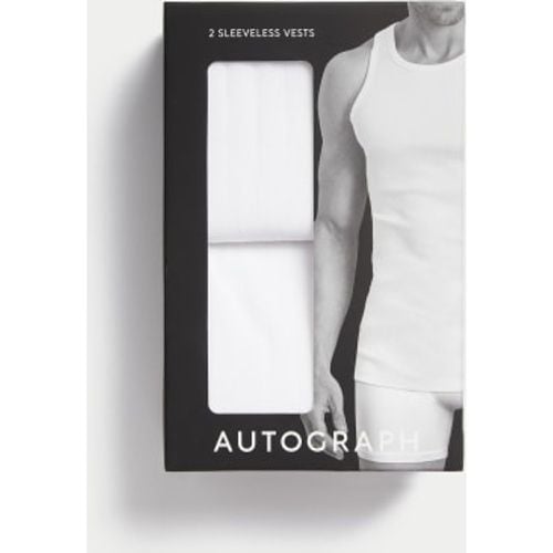 Mens 2pk Supima® Cotton Drop Needle Sleeveless Vest Box - - Autograph - Modalova