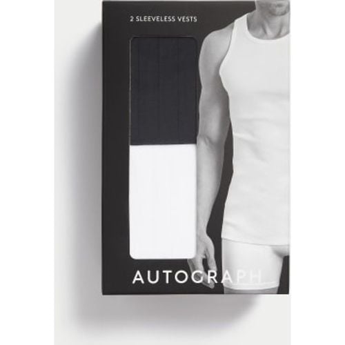 Mens 2pk Supima® Cotton Drop Needle Sleeveless Vest Box - /, / - Autograph - Modalova