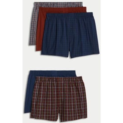 Mens 5pk Cool & Fresh™ Pure Cotton Woven Boxers - - M&S Collection - Modalova