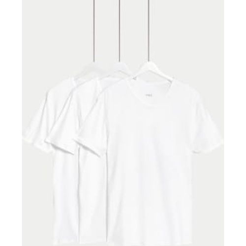 Mens 3pk Essential Cotton V-Neck T-Shirt Vests - - M&S Collection - Modalova