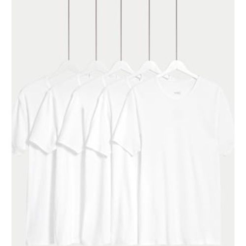 Mens 5pk Essential Cotton T-Shirt Vests - - M&S Collection - Modalova