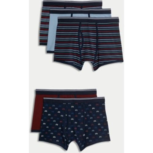 Mens 5pk Cotton Rich Cool & Fresh™ Trunks - - M&S Collection - Modalova