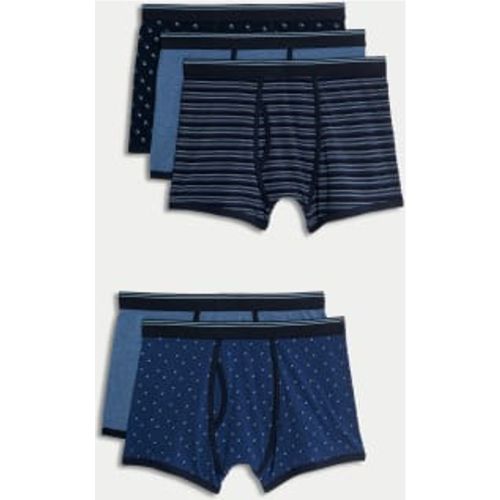 Mens 5pk Cotton Rich Cool & Fresh™ Trunks - - M&S Collection - Modalova