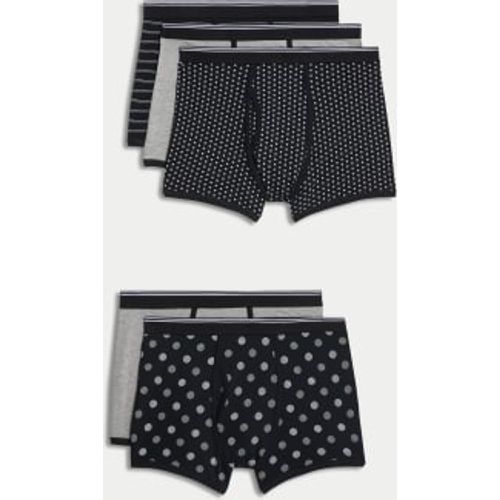 Mens 5pk Cool & Fresh™ Cotton Rich Trunks - /, / - M&S Collection - Modalova