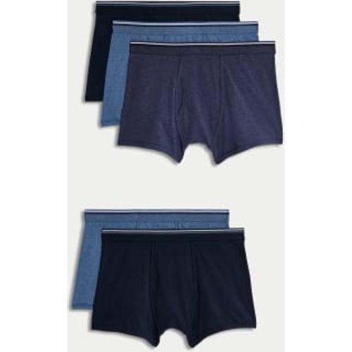 Mens 5pk Cotton Stretch Cool & Fresh™ Marl Trunks - - M&S Collection - Modalova