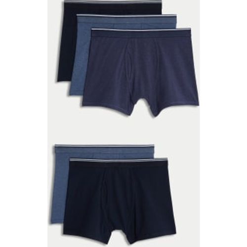 Mens 5pk Cotton Stretch Cool & Fresh™ Marl Trunks - - M&S Collection - Modalova