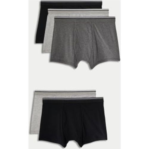 Mens 5pk Cotton Stretch Cool & Fresh™ Marl Trunks - - M&S Collection - Modalova