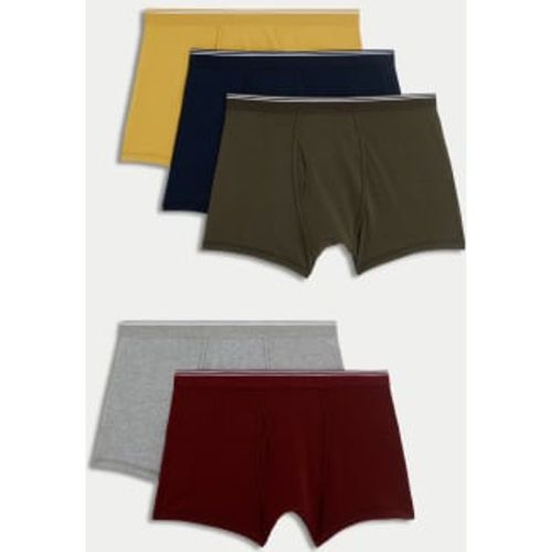 Mens 5pk Cotton Rich Stretch Cool & Fresh™ Trunks - - M&S Collection - Modalova