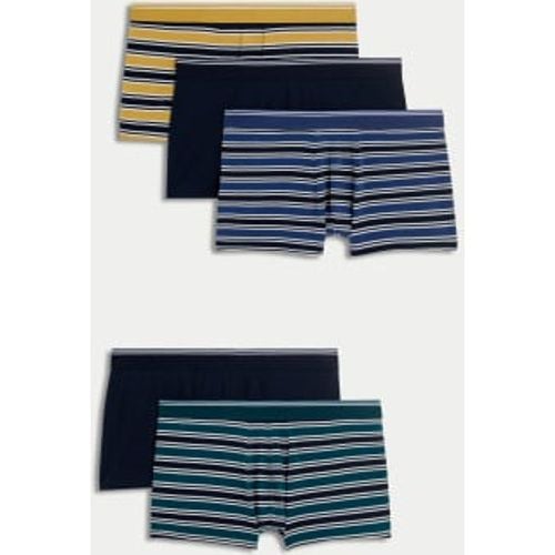 Mens 5pk Cotton Rich Cool & Fresh™ Striped Hipsters - - M&S Collection - Modalova