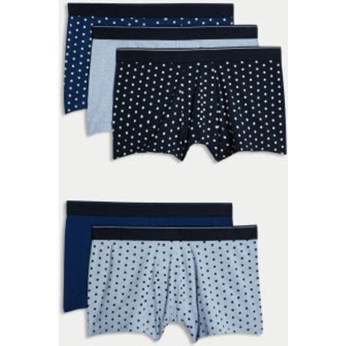 Mens 5pk Cotton Rich Polka Dot Print Hipsters - - M&S Collection - Modalova