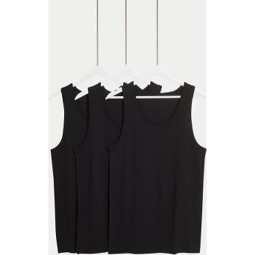 Mens 3pk Pure Cotton Sleeveless Vests - - M&S Collection - Modalova