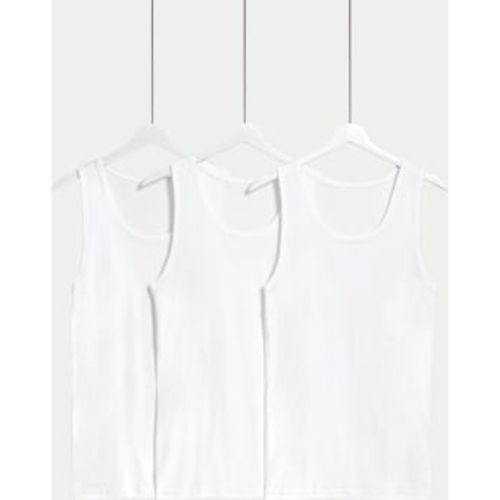 Mens 3pk Pure Cotton Sleeveless Vests - - M&S Collection - Modalova