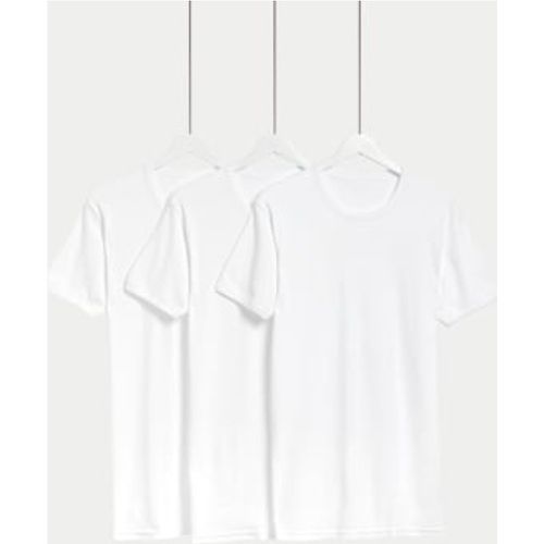 Mens 3pk Pure Cotton T-Shirt Vests - - M&S Collection - Modalova