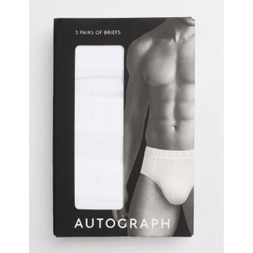 Mens 3pk Supima® Cotton Drop Needle Brief Box - - Autograph - Modalova