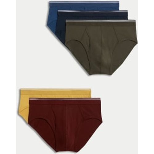 Mens 5pk Cotton Rich Cool & Fresh™ Briefs - - M&S Collection - Modalova