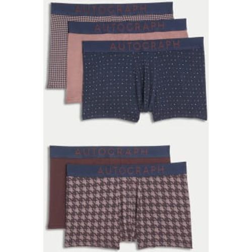 Mens 5pk Cotton Modal Checked Hipsters - - Autograph - Modalova