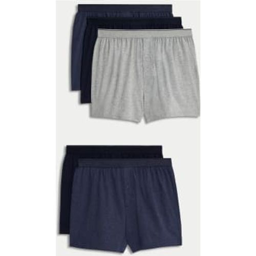 Mens 5pk Pure Cotton Cool & Fresh™ Jersey Boxers - - M&S Collection - Modalova