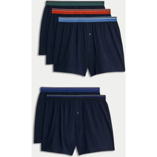 Mens 5pk Pure Cotton Cool & Fresh™ Jersey Boxers - - M&S Collection - Modalova