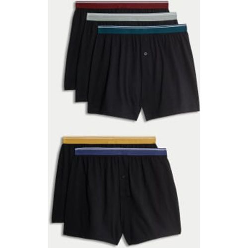 Mens 5pk Pure Cotton Cool & Fresh™ Jersey Boxers - - M&S Collection - Modalova