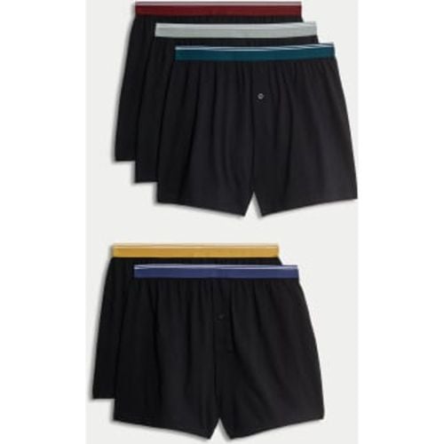 Mens 5pk Pure Cotton Cool & Fresh™ Jersey Boxers - - M&S Collection - Modalova