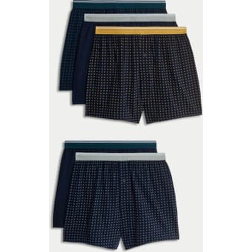 Mens 5pk Pure Cotton Cool & Fresh™ Jersey Boxers - - M&S Collection - Modalova