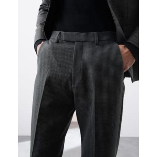 Mens Tailored Fit Wool Blend Check Suit Trousers - - Autograph - Modalova