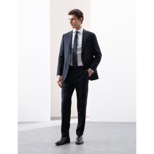 Mens Tailored Fit Pure Wool Check Suit Trousers - - Autograph - Modalova