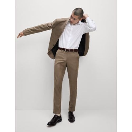 Mens Slim Fit Stretch Suit Trousers - - M&S Collection - Modalova