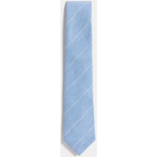 Mens Linen Rich Striped Tie - - M&S Collection - Modalova