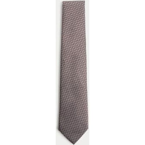 Mens Geometric Pure Silk Tie - - M&S Collection - Modalova