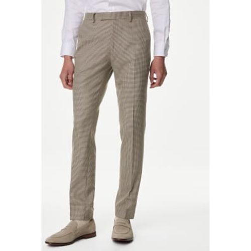 Mens Slim Fit Puppytooth Check Trousers - /, / - M&S Collection - Modalova