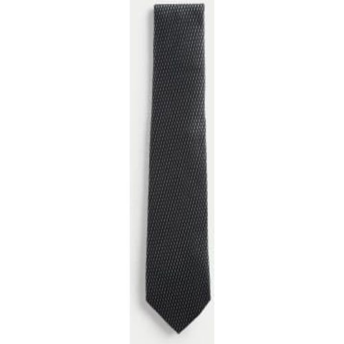 Mens Geometric Pure Silk Tie - - M&S Collection - Modalova