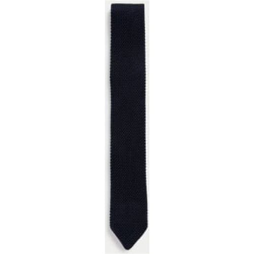 Mens Skinny Pure Silk Knitted Tie - - M&S Collection - Modalova