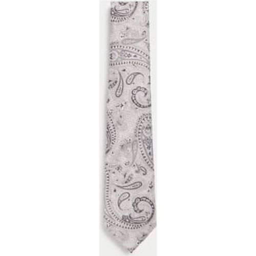 Mens Paisley Pure Silk Tie - - M&S Collection - Modalova