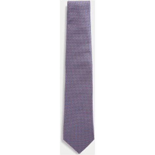 Mens Geometric Pure Silk Tie - - M&S Collection - Modalova