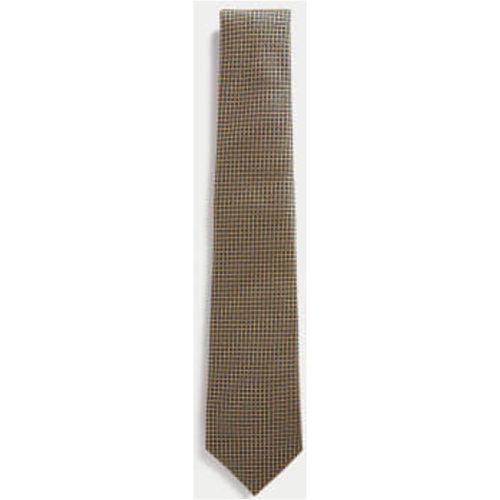 Mens Geometric Pure Silk Tie - - M&S Collection - Modalova