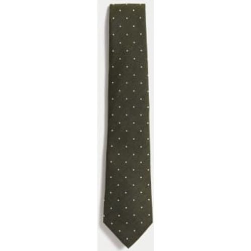 Mens Polka Dot Silk Rich Tie - - M&S Collection - Modalova