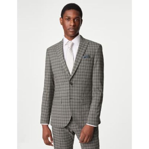 Mens Skinny Fit Check Stretch Suit Jacket - - M&S Collection - Modalova