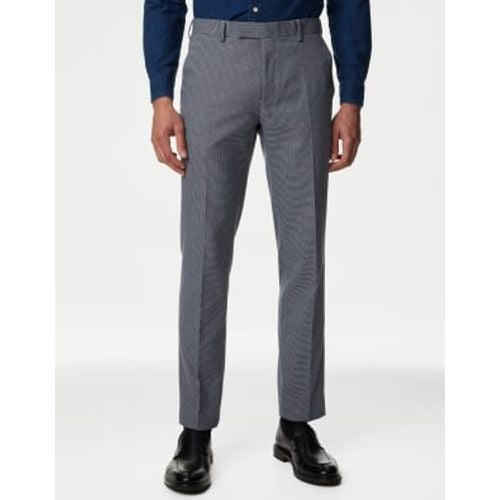 Mens Slim Fit Puppytooth Stretch Suit Trousers - - M&S Collection - Modalova