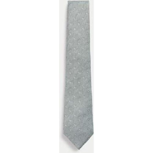 Mens Geometric Pure Silk Tie - - M&S Collection - Modalova